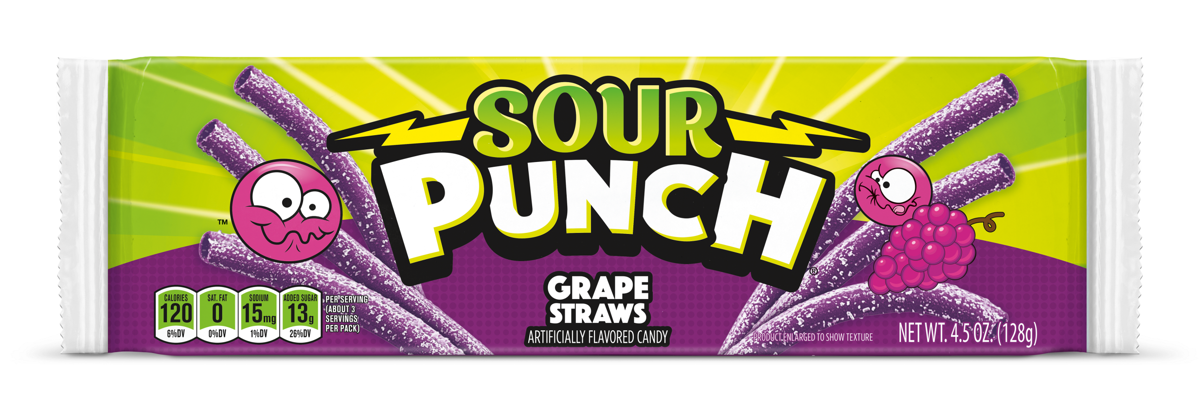 Sour Punch Grape Straws